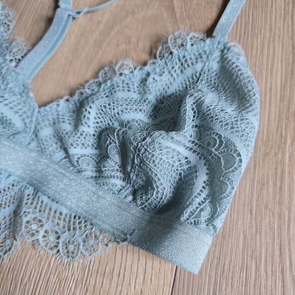 Intimately Free People Women's Small Blue Green Floral Buckle Strappy Lace Brale - Picture 2 of 6